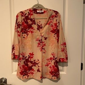 Rose Olive 3/4 Sleeve Pullover Blouse